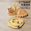 Juguete para gatos, bandeja de juego interactiva para autoentretenimiento, juguete para provocar gatos con plumas y cascabeles, palo para provocar gatos, juguete educativo para mascotas