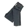 Jeans de fileira única feminino outono e inverno três botões design de cintura ultralonga senso de design cintura contraída cropped apertado calça lápis moda