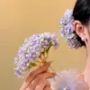 Novo Grampo de Cabelo de Tecido Floral Roxo Estilo Chinês, Requintado e Elegante, Luxo Leve, Acessório de Cabelo Versátil com Design Único