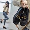 Mocasines para Mujer, Estilo Británico, Novedad Primavera 2026 Versátiles Zapatos de Cuero con Tacón Grueso de Suela Gruesa, Zapatos Individuales Retro de Nicho Jk