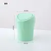 Papelera pequeña de escritorio de color liso con tapa abatible, papelera para mesa de centro de sala de estar, minipapeleras de mesa para el hogar, papelera de oficina