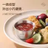 Mini Tazón para Dips de Acero Inoxidable 304 con Tapa Caja Doméstica para Ensalada de Tomate Taza para Salsa Vajilla Portátil Plato para Condimentos