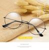 Óculos de grau femininos de lentes planas redondas, estilo coreano retrô, óculos de estudante com grau para miopia, óculos de lente plana sem grau para mulheres