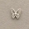 Acessórios de Unha em Liga de Cromo Borboleta Prata Mini Vazada Pequena Borboleta Strass Usável Decorações de Unha com Strass