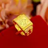 Vietnam arena oro fábrica directa chapado en oro moda masculina apertura anillo de la fortuna puesto suministro mayoreo