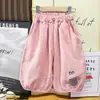 Calças de Algodão para Meninos Verão 2026 Novo Estilo Largas Roupas de Verão Infantis Calças Cropped da Moda para Crianças