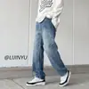 Jeans Novo de Primavera Perna Reta Perna Larga Masculino Estilo Americano Solto Tendência Adolescentes Versátil Casual Calças Compridas