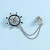Broche de cadena para hombre, accesorio de traje, broche de moda personalizado, broche de hebilla británico retro, joyería de metal.