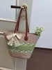 Yuezi 2026 Verão Nova Bolsa de Palha Trançada de Grande Capacidade para o Dia a Dia, Bolsa de Palha para Férias na Praia, Bolsa de Praia, Bolsa de Palha