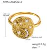 Azúcar Transfronterizo Venta Caliente Anillo de Zirconia 5A para Mujer Lujo Ligero Personalizado Estrella y Luna Anillo de Dedo de Moda Ojo del Diablo Joyería para Manos Regalo