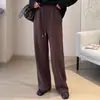 26 Nuevos Pantalones Casuales de Otoño Temprano Grises para Mujer, Adelgazantes, de Cintura Alta, Pierna Ancha, Pierna Recta, Pantalones Largos