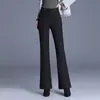 Pantalones acampanados gruesos con forro polar a la moda para mujer, nuevos pantalones largos adelgazantes de cintura alta para otoño/invierno 2026, pantalones casuales elegantes y versátiles