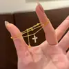 Pulsera Cruzada de Doble Capa Vintage de Lujo Ligero para Mujer, Diseño de Moda, Joyería Versátil de Moda Nueva de Gama Alta