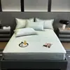 Lujo Ligero Jacquard Carbón Hielo 900D Sábanas Colchonetas Suaves Refrigeradas Clase Amigable con la Piel Transpirable Lavables a Máquina Colchoneta de Seda de Hielo para Dormir Desnudo