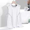 Chaleco sin mangas de seda de hielo hecho a medida para hombre, Camiseta holgada de secado rápido talla grande para correr, baloncesto, entrenamiento deportivo, Camiseta sin mangas de moda