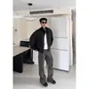 Chaqueta Corta de Algodón Estilo Piloto Tendencia 2024 Abrigo de Algodón con Cuello Alto Streetwear Masculino Silueta Gruesa Chaqueta de Béisbol No Voluminosa