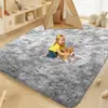 Alfombra Tie-Dye de Seda y Lana para Sala de Estar de Casa Sofá Mesa de Café Cobertura Completa Amigable con la Piel Alfombra de Aislamiento Frío Resistente a Manchas Alfombra de Fácil Cuidado