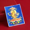 Thangka Personalizado Pintado à Mão com Areia Grossa Dourada Oito Protetores Originais Thangka Empilhado com Areia Grossa Vermelha Pingente de Coração