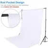 [Barra Horizontal Retráctil] Soporte para Fondo de Fotografía Soporte para Colgar Tela de Fondo de Foto Soporte de Tela Absorbente de Luz Sesión de Fotos de Identificación