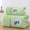Toalla de Oso Lunar de Vellón Coral de Dibujos Animados Toalla de Baño Doméstica Bordada Absorbente Toalla Facial Regalo Venta al por Mayor Set de Caja de Regalo