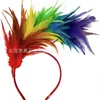 Amazon Explosiones Tocados de Plumas de Colores Europeos y Americanos Diadema para Fiesta de Carnaval Accesorios para el Cabello de Halloween Baile de Navidad