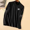 Camiseta térmica de manga longa com gola alta, dupla face, para homens, roupa masculina da moda para estudantes universitários, peça íntima de outono