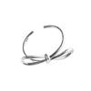 Pulseira de Cânhamo Vintage em Prata de Lei 925 Pulseira Aberta Tecida em Prata Tailandesa com Laço Vazado Feminina Estilo Frio Moda