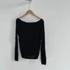 Camisa Básica de Tricô Elástico Slimming com Uma Alça Estilo Minimalista Taochuan para Mulheres Suéter Versátil YL177-1