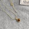 Collar vintage de ojo de tigre natural para mujer, elegante cadena de clavícula para desplazamientos diarios, otoño e invierno, cadena de lana de alta gama apilable
