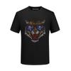 Cabeça de tigre homens de manga curta camiseta masculina Hot Drilling bonito cara espiritual mercerizado algodão moda marca roupas gelo seda tamanho grande