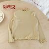 Ropa de Otoño para Bebé Niña, Camiseta Moderna y Versátil, Camisa Básica con Cuello de Encaje para Abajo, Top de Moda de Otoño para Niña t