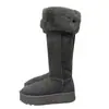Primer Encuentro Botas de Nieve Ji Grey de Caña Alta para Mujer Estilo Nuevo 2025 Botas Largas de Suela Gruesa de Invierno Botas de Algodón Grueso Calentitas