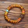 Pulsera de Cuentas Barril de Tesoros Múltiples Incrustada con Hueso de Yak Natural Estilo Étnico de Xizang Accesorios de Turquesa de Xizang Pulsera de Juguete de Tesoros Múltiples