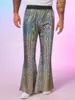 Pantalones de pierna ancha coloridos con patrón de cocodrilo y lentejuelas para hombre, estilo europeo y americano, de cruce de fronteras, modernos para discoteca, hip-hop, casual