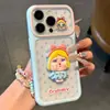 Pegatina de bebé llorando de dibujos animados se transforma instantáneamente en una funda transparente de cielo estrellado de dopamina adecuada para iPhone 16 y Apple 17 Pro Max