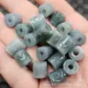 Cuentas de Jade con Agujeros Grandes, Cuentas de Jade Sueltas, Cuentas de Jade Verdes Aceite en Forma de Tubo Recto, Accesorios para Joyería