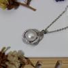 Pendientes de tres piezas con perla de agua dulce de agua dulce natural con aguja de plata S925 y polvo de raspado.