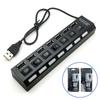 Hub de 7 puertos con interruptores independientes, hub de uno a siete para computadoras portátiles, divisor USB 2/3.0 para transmisión de alta velocidad