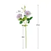 2 Tallos de Rosas Artificiales, Rosa Individual, Rosa Falsa, Entrada del Salón de Bodas, Mesa de Comedor, Mesa de Café Adorno Floral Decorativo