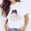 Camisetafeminina Europeia e Americana de Comércio Exterior Feminina Camiseta Feminina de Amor Manga Curta Moda Simples Camiseta de Manga Curta Dia das Mães Feminino