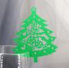 Tarjeta decorativa de copa navideña hueca europea y americana, tarjeta de asiento de árbol de Navidad, tarjeta de papel decorativa para copa de vino navideña en stock