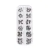 Arte de Uñas para Halloween Decoraciones de Aleación Cruz Calavera Estilo Gótico Oscuro Rejilla de 12 Piezas Pedrería para Uñas Suministro Exclusivo Transfronterizo