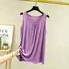 Verano 2022 Modal Holgado Plisado Talla Grande Mujer Sin Mangas Ropa Exterior Versátil Camiseta Básica Chaleco Delgado