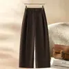 Pantalones de traje para mujer hechos a medida, nuevo estilo de otoño, cintura elástica, 2026, adelgazantes, holgados, casuales, pierna ancha estrecha