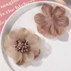 Versão coreana de gaze de organza doce flor grande diy grampo de cabelo trançado à mão acessórios de cabelo brincos material atacado