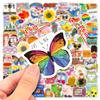 100 cintas pequeñas de 4 cm, nuevas, pequeñas y frescas, pegatinas para mezclar y combinar, lindas pegatinas de dibujos animados, pegatinas de grafiti para exteriores transfronterizas