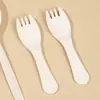 Set de Cubiertos de Almidón de Maíz Grado Alimenticio, 7 pulgadas 6 pulgadas Paquete Cucharas Desechables Empacadas Individualmente