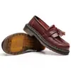 Mocassins de Franja Transfronteiriços para Mulheres, Sapatos de Couro Genuíno de Cano Baixo, Sapatos Casuais da Moda Britânica para Mulheres, Estudante, Bico Redondo