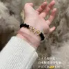 Pulsera de Cristal Verde Fantasma Natural para Mujer, Pulsera de Obsidiana Negra, Nuevo Estilo Chino, Regalo para Mejor Amiga, Mayoreo