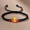 Accesorios de Dragón de Dibujos Animados 2024 Carácter de la Fortuna Pulsera de Cuerda Roja Cinabrio de Dragón Tridimensional Regalo DIY Año del Zodíaco